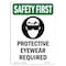 Signmission OSHA Protective Eyewear Required W/ Symbol 10in X 7in Rigid Plastic, 7" W, 10" H, Portrait OS-SF-P-710-V-11218 - alternate 1
